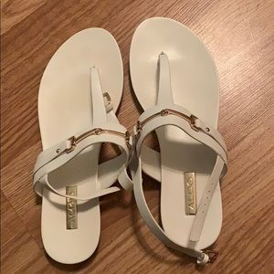 White strapped sandals